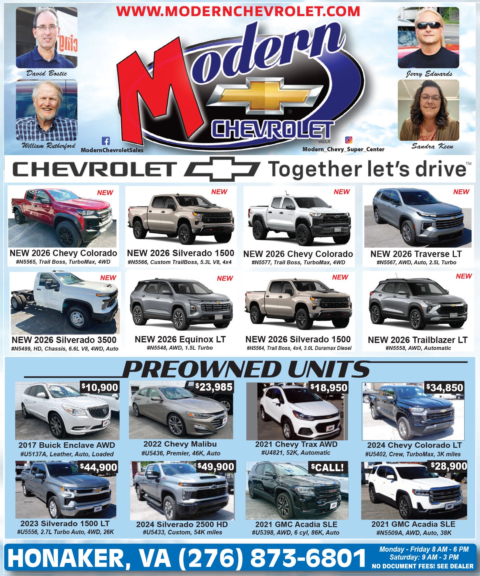 Newsletter Ad Modern Chevrolet Sales | Honaker, VA